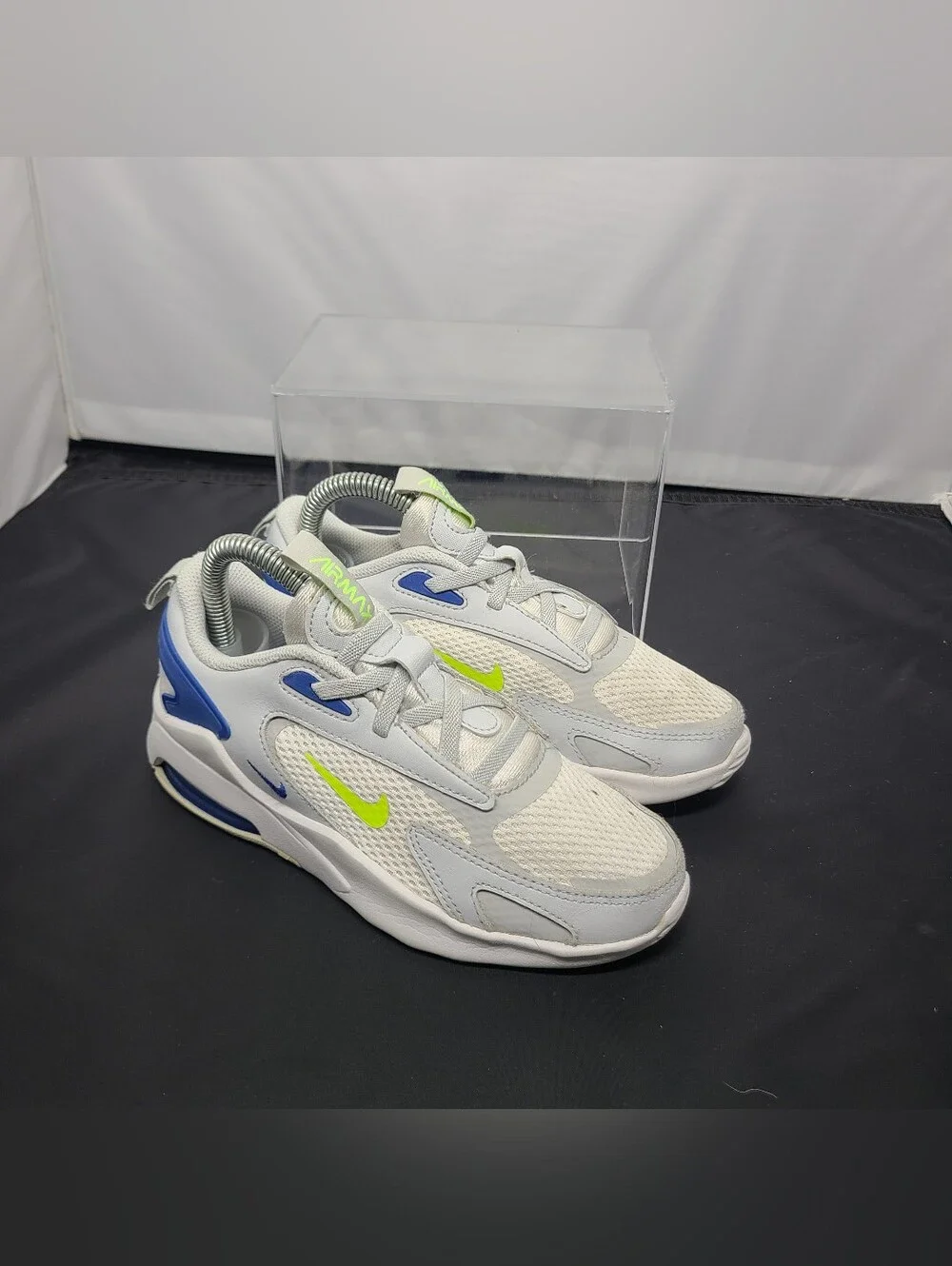 Nike Air Max Bolt 'Pure Platinum Royal Volt' kids size 1Y